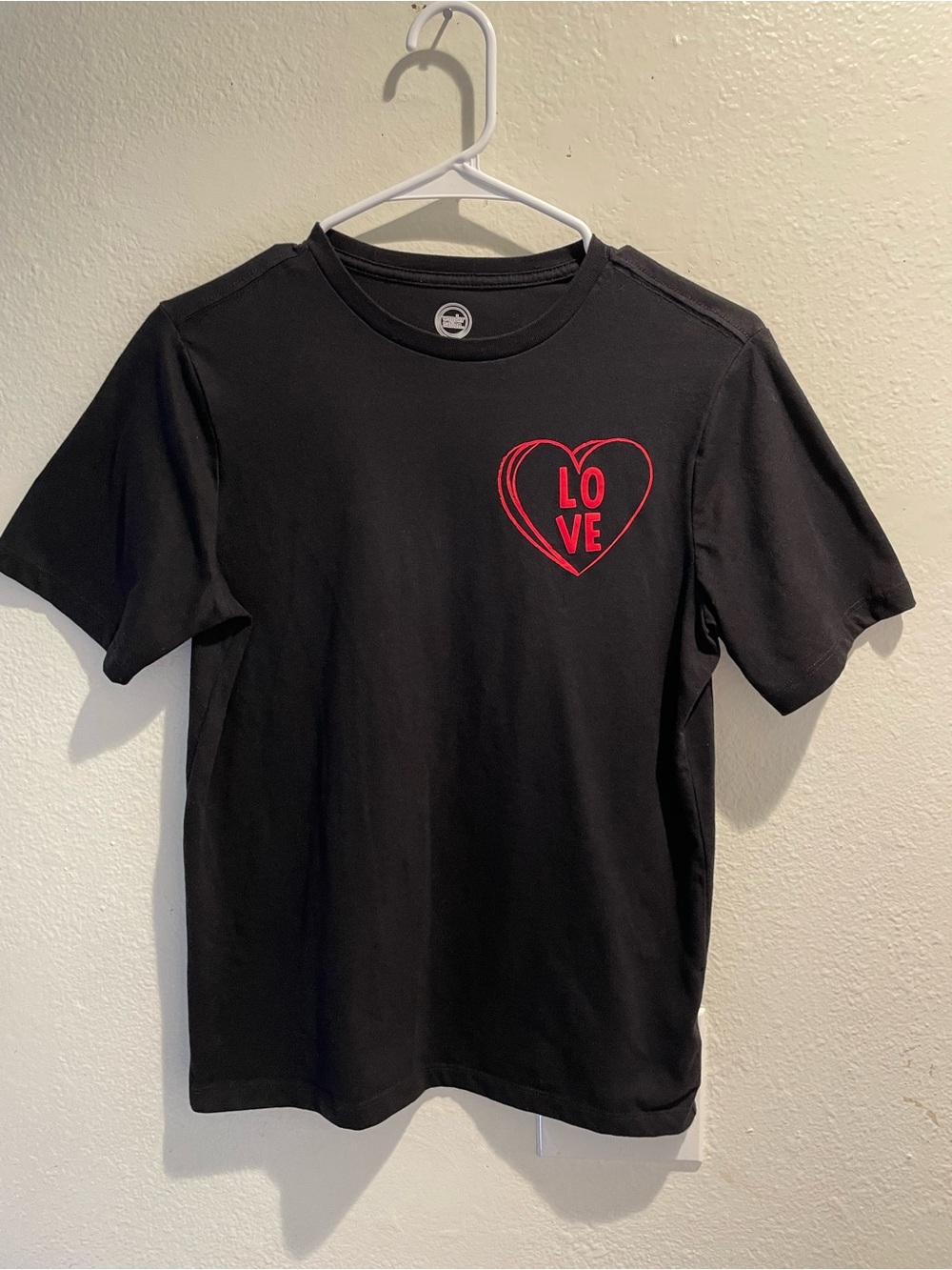 ❤️ Wonder Nation Unisex Black "LOVE" Heart Graphic Tee • Kids XL ❤️ •Valentines